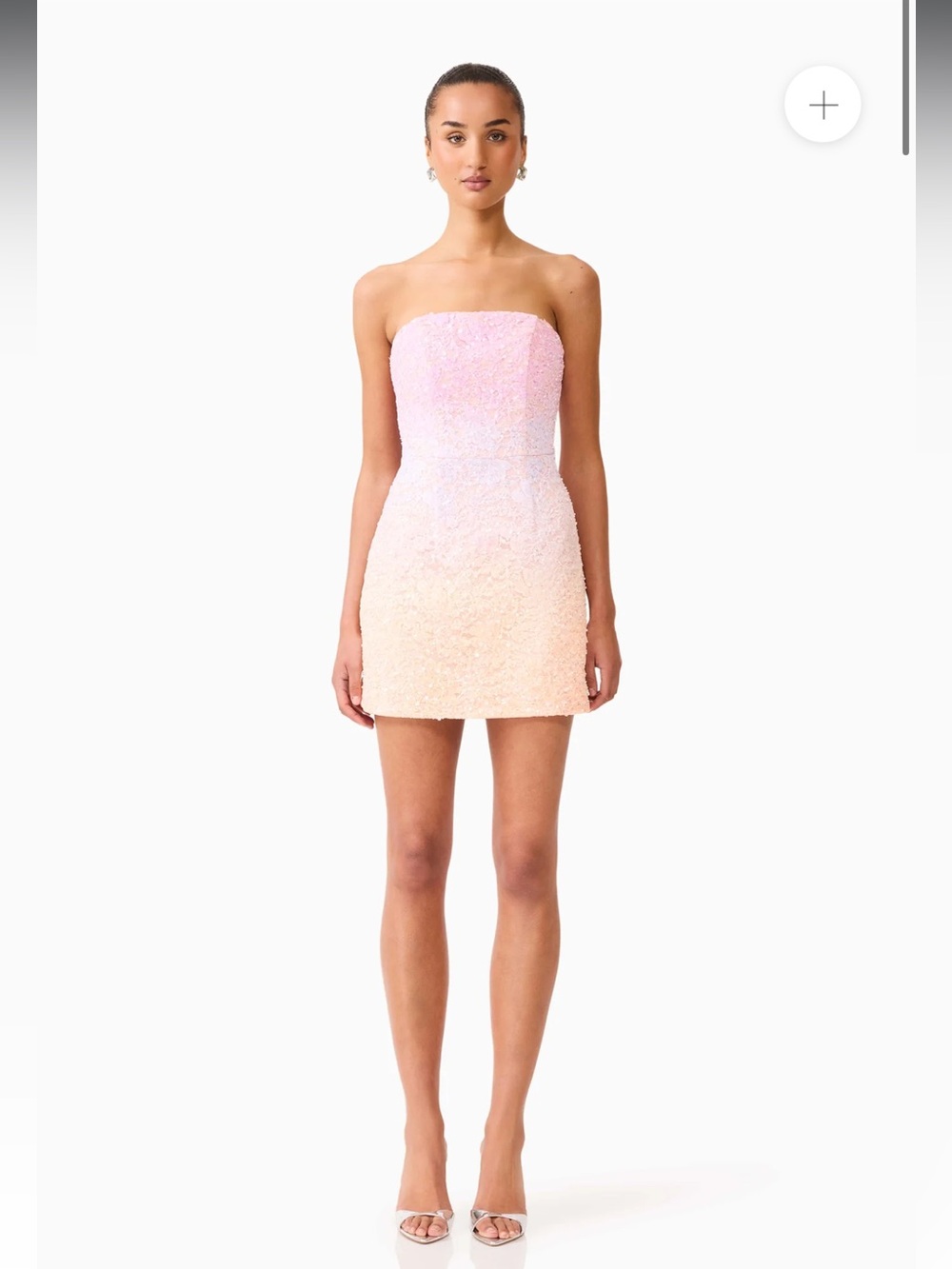 elliatt lumira pink & orange ombre sequin lace strapless mini dress small NEW - Picture 3 of 12